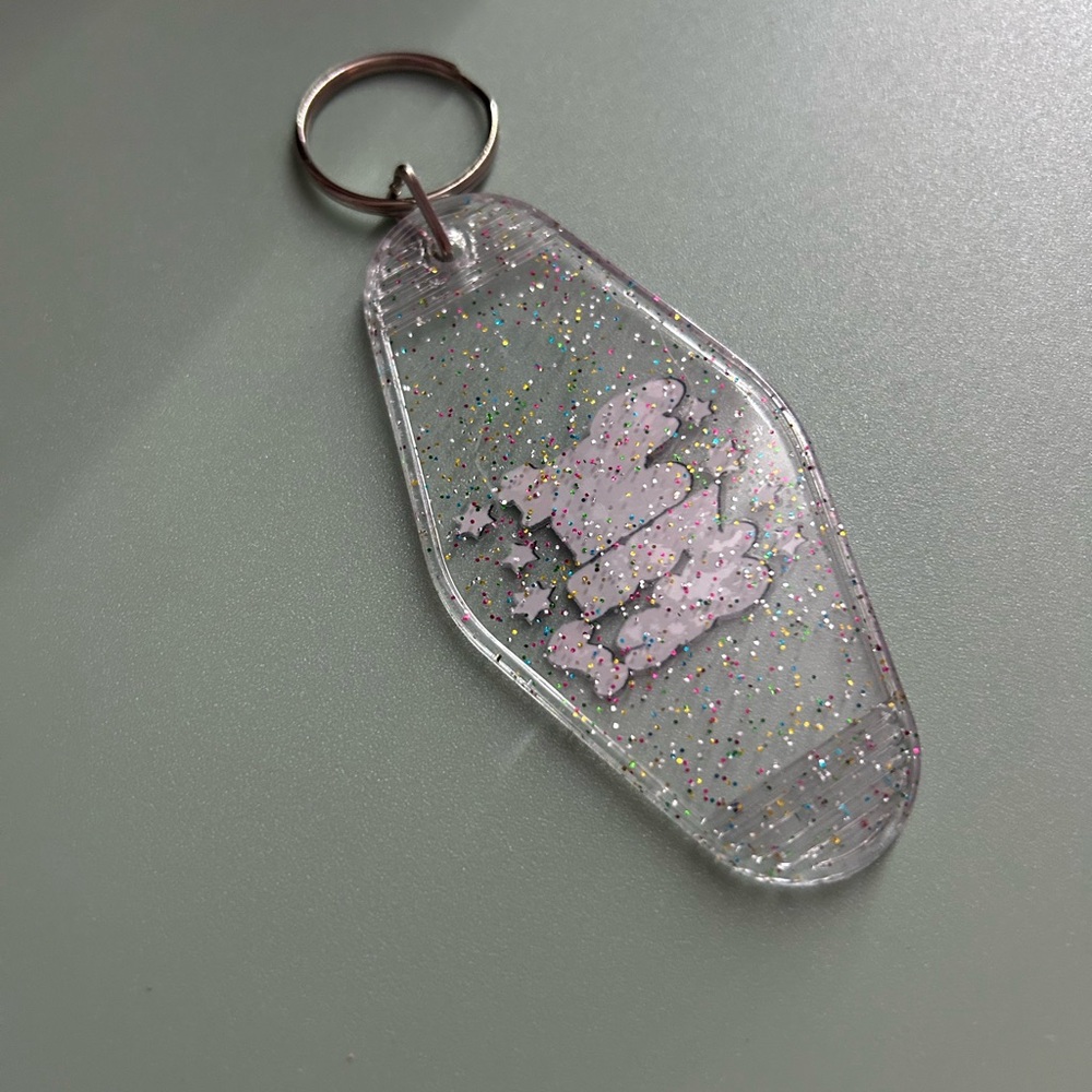 Glittery Keychain with Colorful Text - Picture 3 of 3